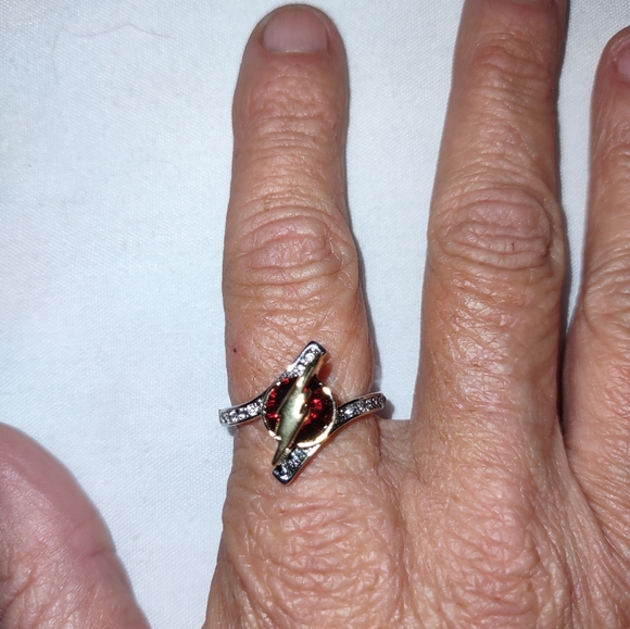 Flash Gordon Lightning Ring Novelty Engagement Promise Birthday Red Gold Silver - Picture 7 of 11